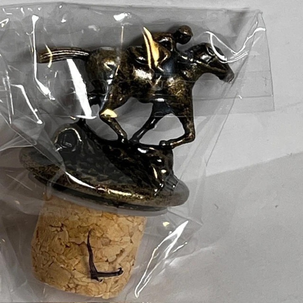 Blanton's Bourbon Whiskey Cork Bottle Stopper Race Horse Jockey Letter 'L'